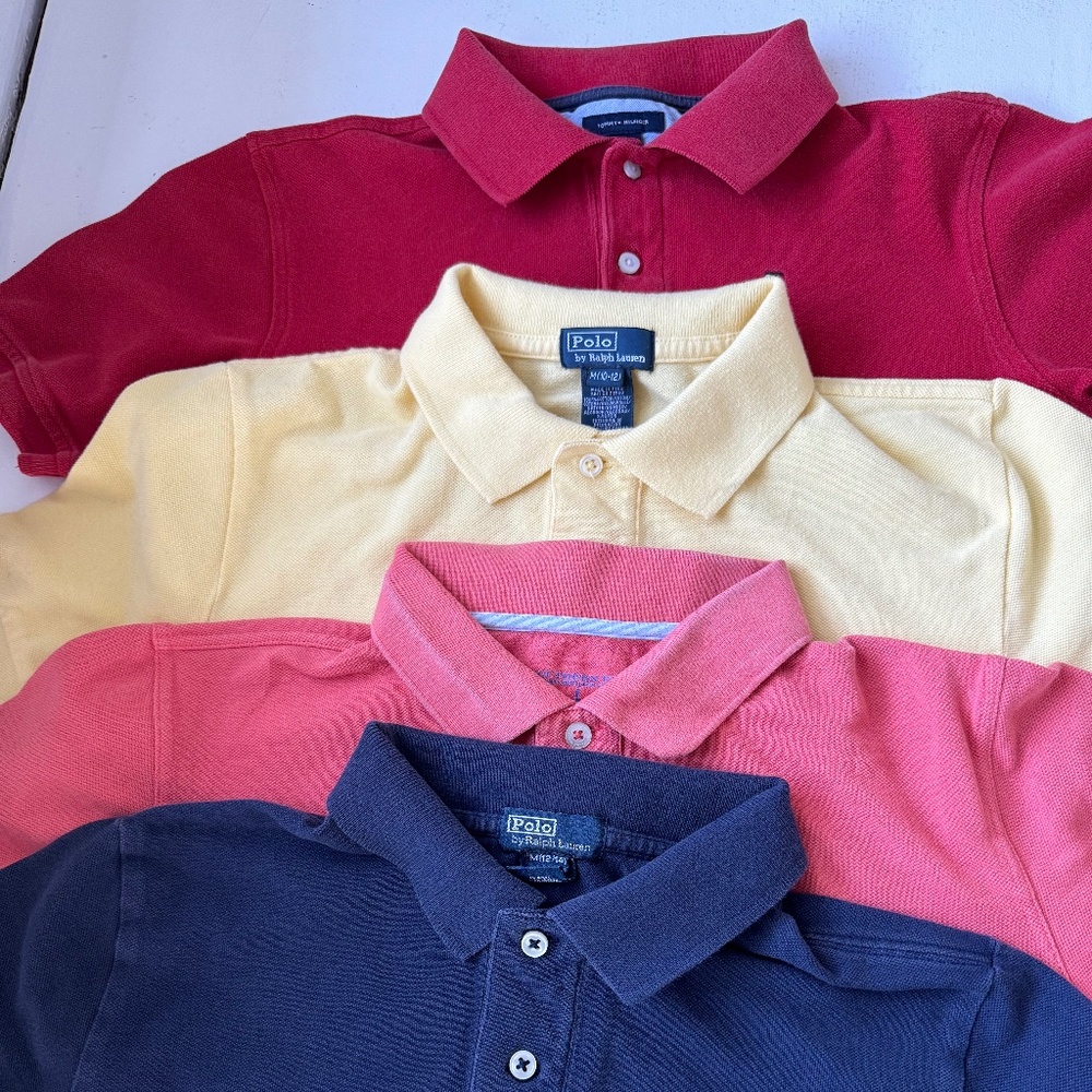 LOT of 4 boys polo shirts size M